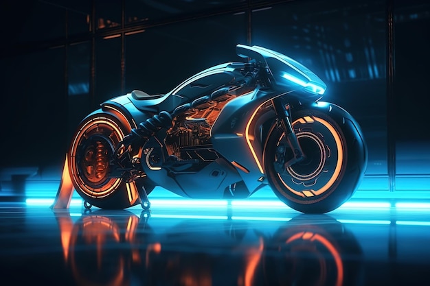 Futuristic motorcycle concept design image by generative AI