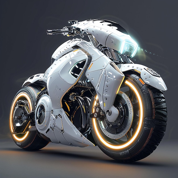 Futuristic Motorcycle Illuminated in Elegance