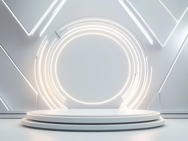 Futuristic Neon Circle Display Stand