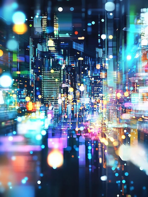 Futuristic Neon Cityscape A DataDriven World