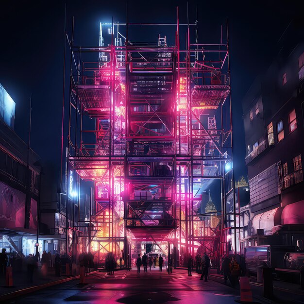 A futuristic neon cityscape Generative AI