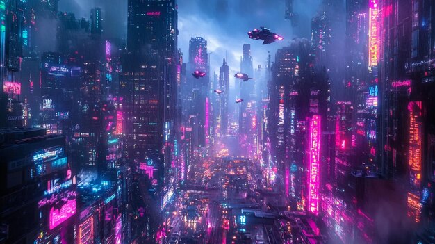 Futuristic Neon Cityscape Night Scene SEO Image Title