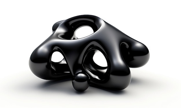 Futuristic object black on background Abstract shape Created with generative AI tools