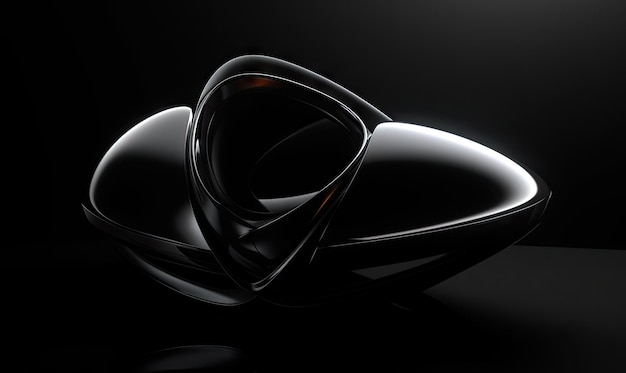 Futuristic object black on background Abstract shape Created with generative AI tools