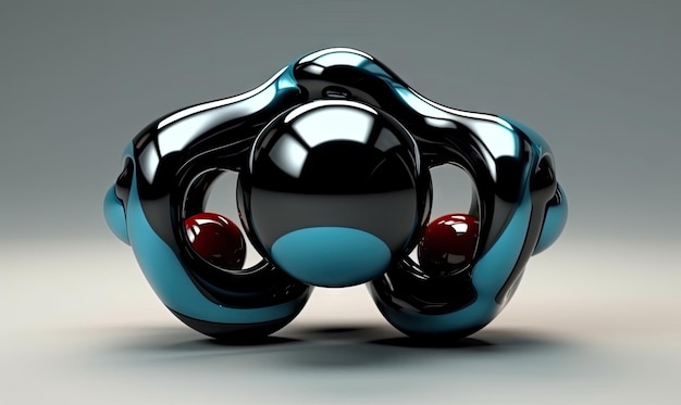 Futuristic object black on background Abstract shape Created with generative AI tools