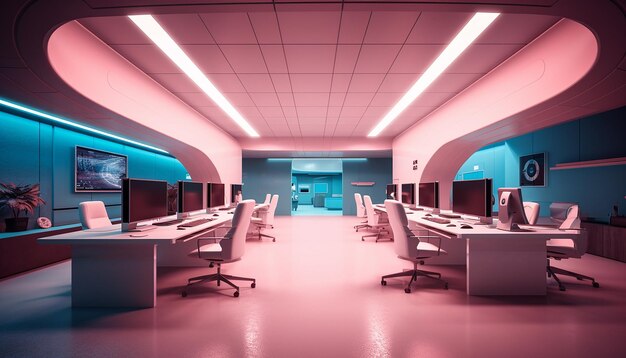 Futuristic office design modern creative interior photoshoot created with generative ai