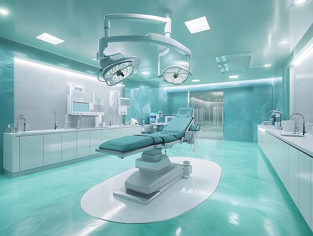 Photo futuristic operating room with advanced robotic technology