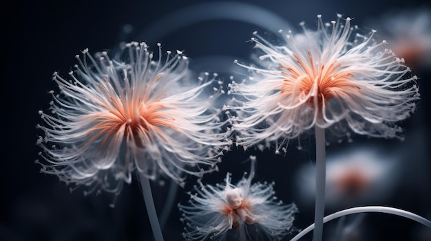 Futuristic Organic Dandelion Flowers Digital Art Photography