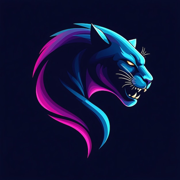 Futuristic Panther Pounce Logo Gradient Strength amp Agility Design