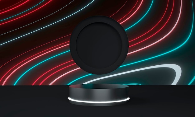 Futuristic pedestal for display Blank podium for product 3d rendering