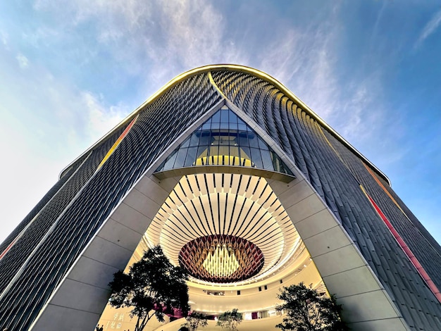 Futuristic performing arts venue hall Xi Qu Centre located at West Kowloon Cultural Park District