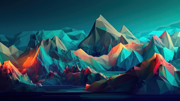 Futuristic polygon scape background interconnected with shape polygons modern and innovative