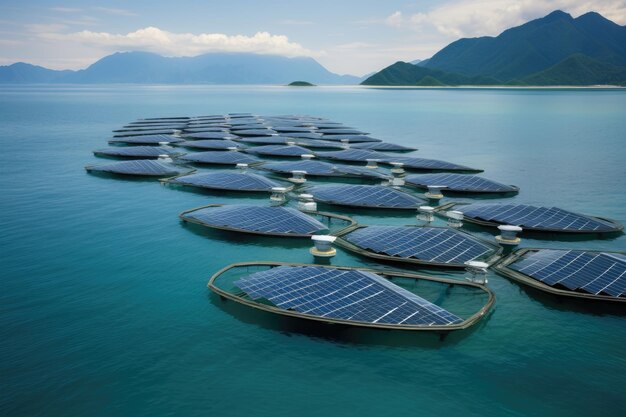 Futuristic power plant of the future in the ocean water energy