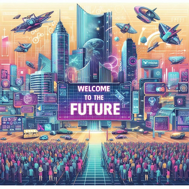 Futuristic project expo graphics art