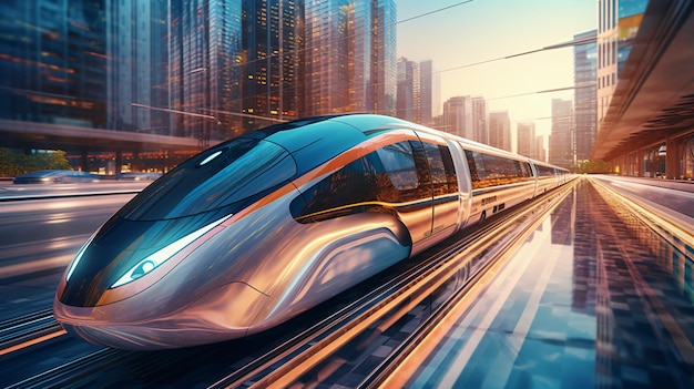 Futuristic public transportmodern high speed train