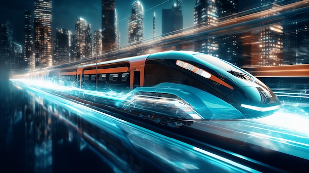 Futuristic public transportmodern high speed train