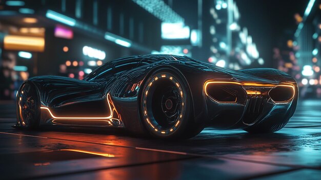 Photo futuristic realistic hypercar cinematic lighting ar 169 v 61 job id d08fa7119a18441a8278497cc2a78da6