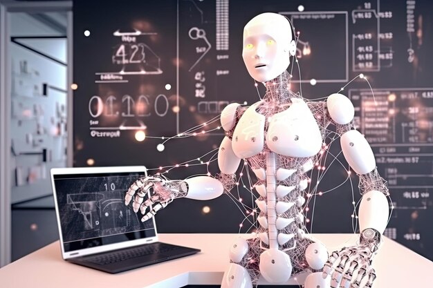 Futuristic robot with advanced artificial intelligence capabilities is showcased