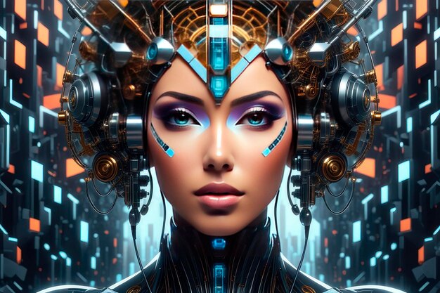 Futuristic robot woman female artificial intelligence