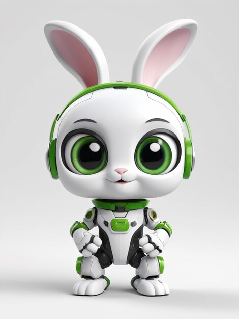 Futuristic Robotic Bunny with Headphones