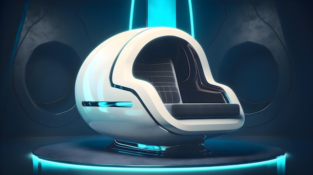 Futuristic sci fi pod sofa generative ai