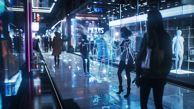 Futuristic Shopping Experience with Augmented Reality Clothing Projection