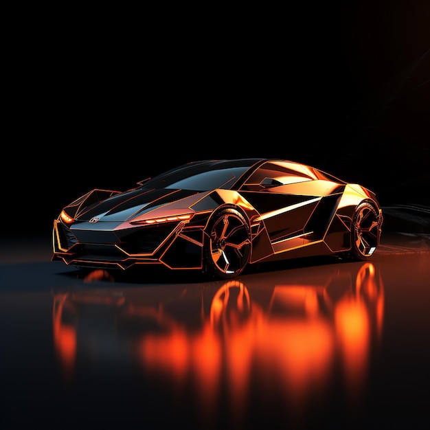 Futuristic silhouette of a car