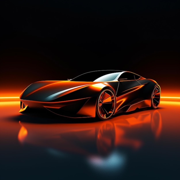 Futuristic silhouette of a car