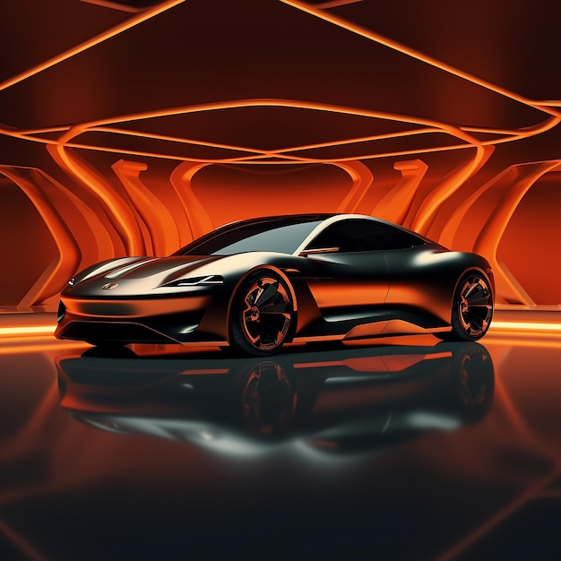 Futuristic silhouette of a car