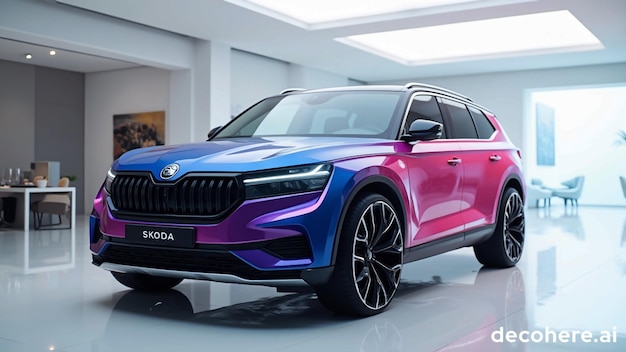 Futuristic Skoda Kushaq 2024 Concept in Showroom