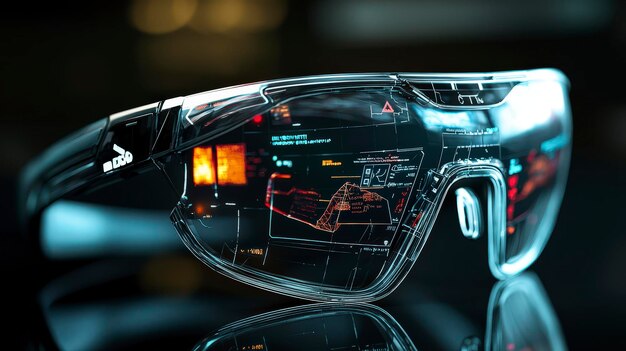 Futuristic smart glasses with a digital interface