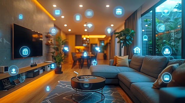 Futuristic Smart Home Technology Seamless Integration