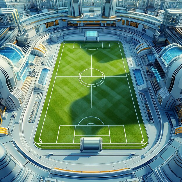 Photo futuristic soccer field illustration