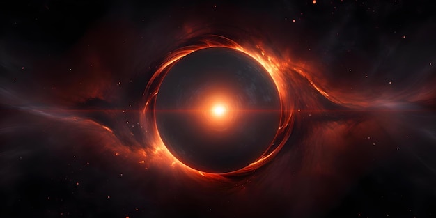 Futuristic Solar Eclipse on a Dark Background Concept Solar Eclipse Futuristic Theme Dark Background Space Imagery