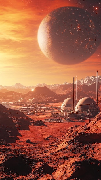 Futuristic Space Colony on Mars