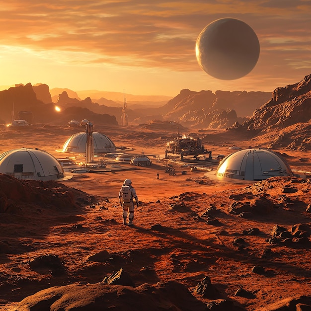 Futuristic Space Colony on Mars