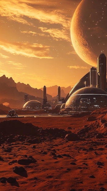 Futuristic Space Colony on Mars