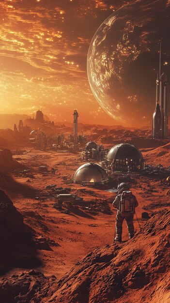 Futuristic Space Colony on Mars