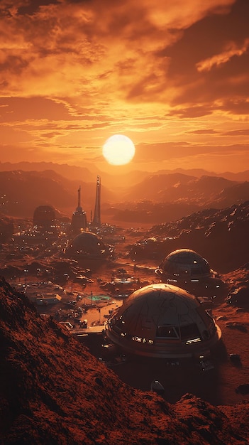 Futuristic Space Colony on Mars