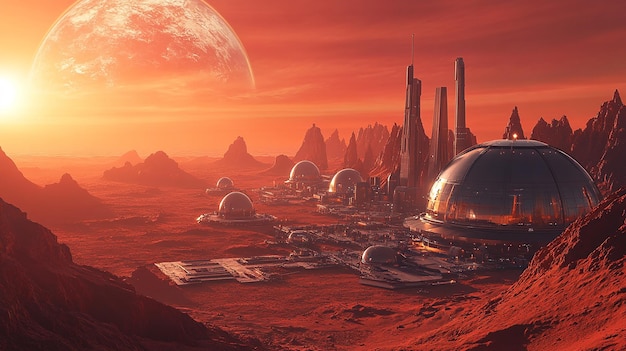 Futuristic Space Colony on Mars