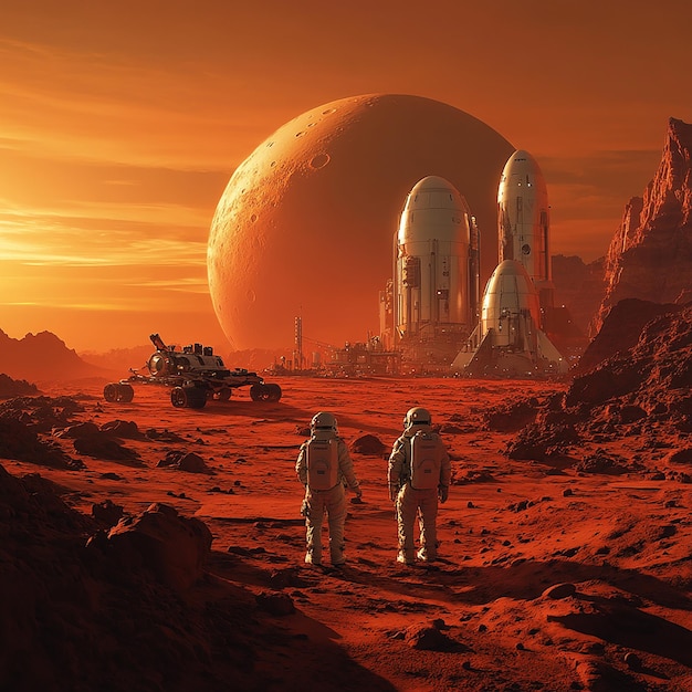 Futuristic Space Colony on Mars