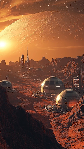 Futuristic Space Colony on Mars