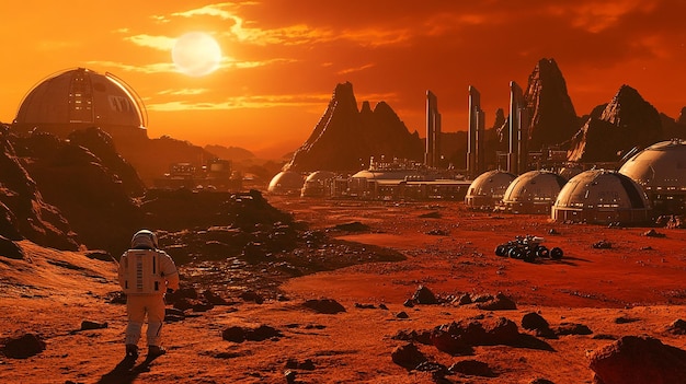 Futuristic Space Colony on Mars