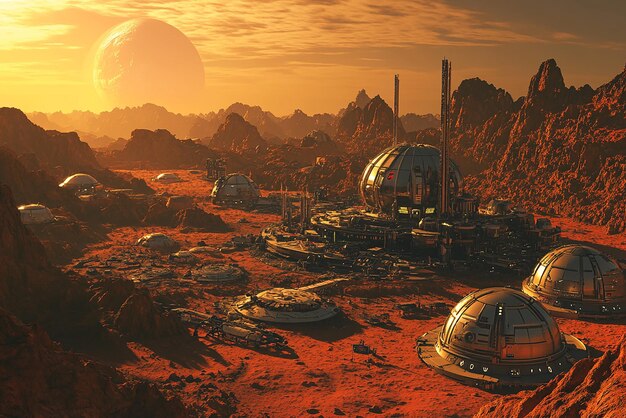 Futuristic Space Colony on Mars