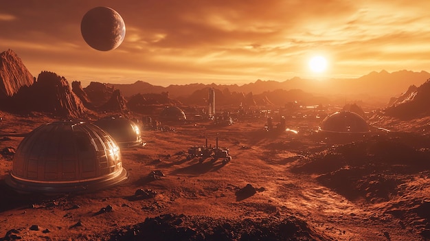 Futuristic Space Colony on Mars