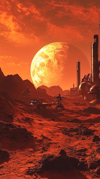 Futuristic Space Colony on Mars