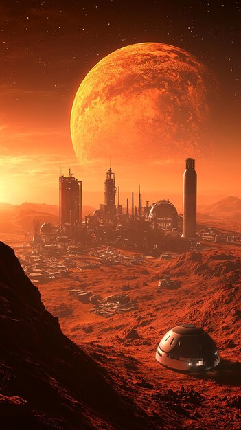 Futuristic Space Colony on Mars