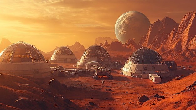 Futuristic Space Colony on Mars