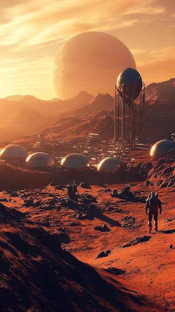 Futuristic Space Colony on Mars