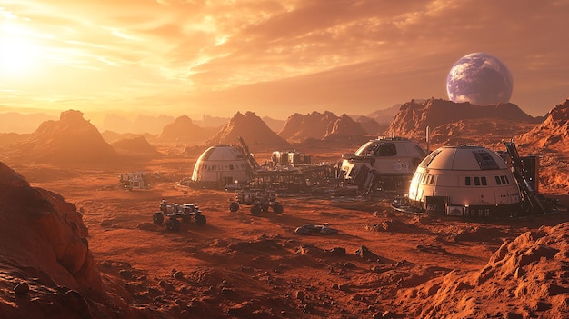 Futuristic Space Colony on Mars